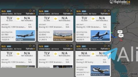 ‏ חמישה מטוסי מכלית לתדלוק אווירי מדגם KC-135R מתוצרת ארה״ב, שהמריאו מתל אביב, וכן מטוס אחד מסוג E-3B למערך התרעה מוקדמת…