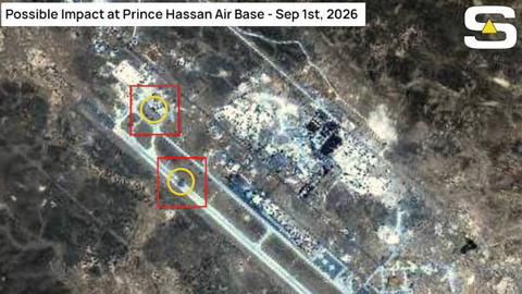 ❌— BJ3A satellite images show two ballistic missile impact sites at Jordan’s Prince Hassan Air Base, created after a missile attack…