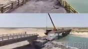Images of bridges targeted in the west of Hormozgan Province