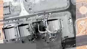 Satellite images show a building at the Muwaffaq al-Salti Air Base in Jordan was hit. The building …