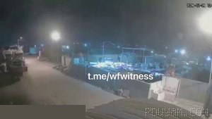 Surveillance camera images show the moment when US and Saudi attacks hit a PMF position in Ad Dair, Babil Province,…