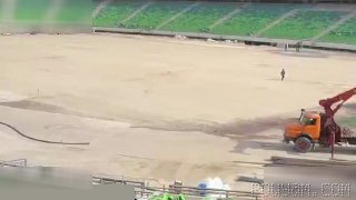 Çim ekiminden başlayıp stadyum çatısından süren çatı akıntısına kadar;