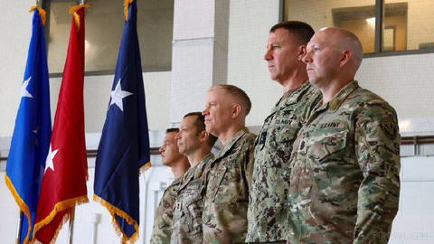 U.S. SOCCENT change of command ceremony in Tampa with transfer of leadership from Jeffers to Donovan