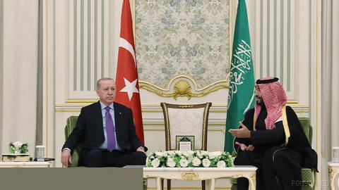 Turkish President Recep Tayyip Erdogan and Saudi Crown Prince Mohammed