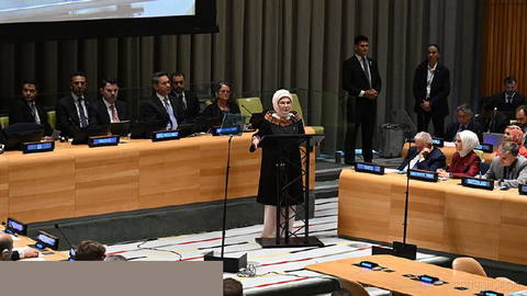 امینه اردوغان، همسر رئیس‌جمهوری ترکیه، در مقر سازمان ملل خواستار تغییر از «فرهنگ دورریز» به مصرف پایدار شد