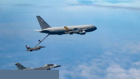 Right now, a large squadron of U.S. F-16 fighters, along with four refueling tanker aircraft,