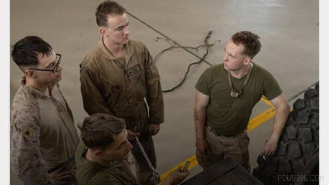 US Central Command (CENTCOM) publishes images of the repair of a high-mobility rocket system vehicle by U.S. Marines…