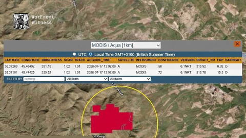 〰❌ NASA FIRMS satellite data identified several thermal hotspots in the Tuzla area near Sulaymaniyah, Iraq, that …