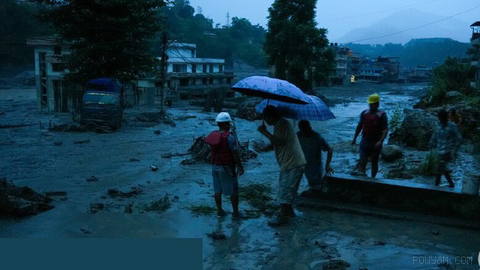 🚨 Large barrier lake formed near the confluence of two rivers in Nepal