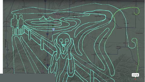 ✈ A Cessna pilot has drawn The Scream, an image created by the Norwegian